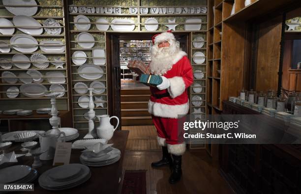 Father Christmas arrives at Liberty London to kick off the festive season on November 19, 2017 in London, England.