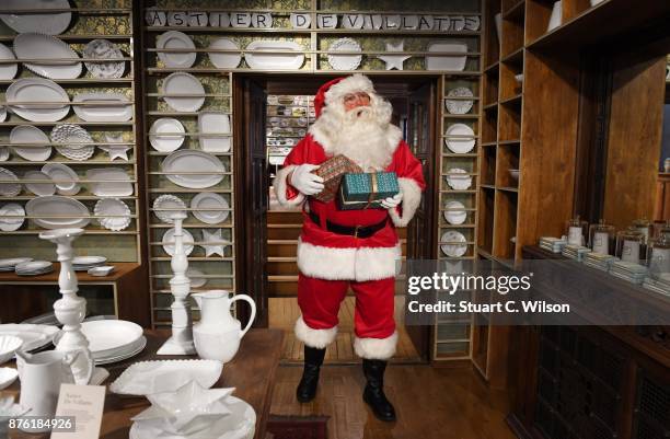 Father Christmas arrives at Liberty London to kick off the festive season on November 19, 2017 in London, England.