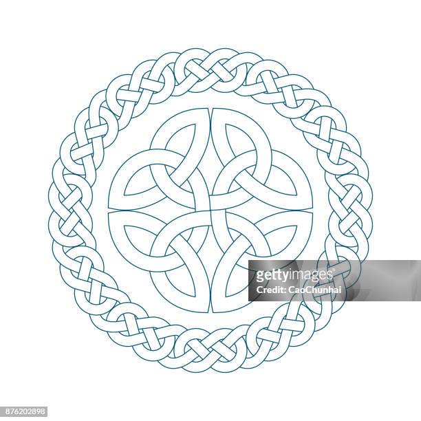 circular pattern of medieval style(celtic knot) - celtic knot stock illustrations