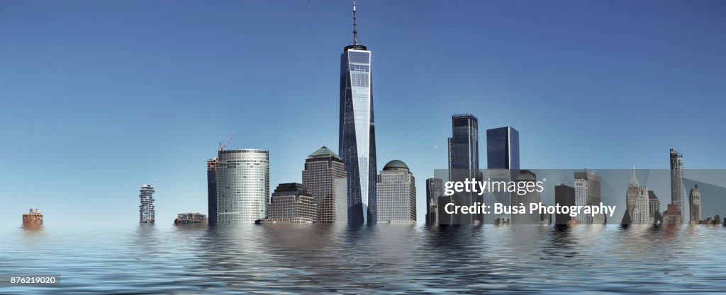 Skyline of Lower Manhattan (New York City) as seen from Paulus Hook in New Jersey, USA