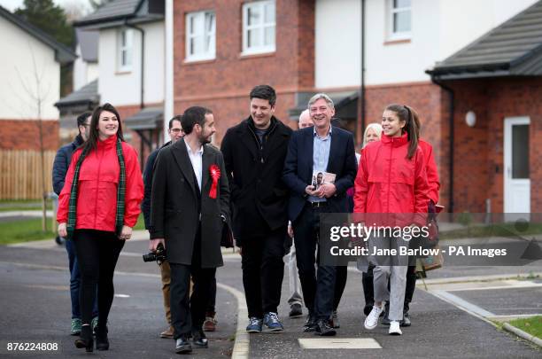 Scottish Labour's Richard Leonard meets with fellow MSPs and party members, at the Fernhill Community Centre in Rutherglen, after he was declared the...