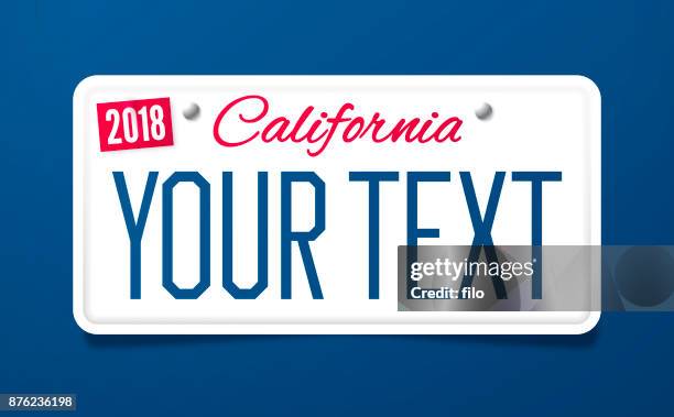 ilustrações de stock, clip art, desenhos animados e ícones de california license plate - 2018