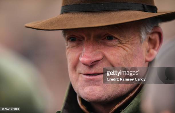 Naas , Ireland - 19 November 2017; Trainer Willie Mullins after sending out Faugheen to win the Morgiana hurdle at Punchestown Racecourse in Naas, Co...