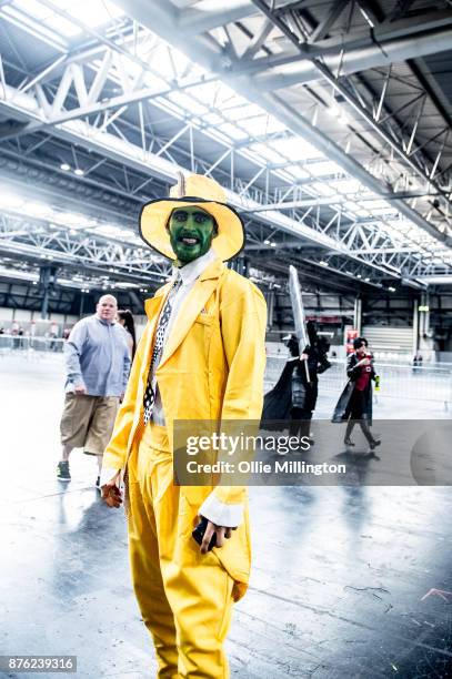 The Mask cosplayer seen during the Birmingham MCM Comic Con held at NEC Arena on November 19, 2017 in Birmingham, England.