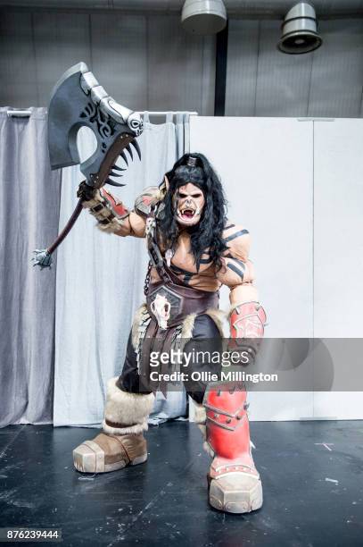 World of Warcraft Ork seen during the Birmingham MCM Comic Con held at NEC Arena on November 19, 2017 in Birmingham, England.