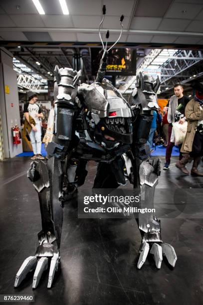 Blade Wold cosplayer from Metal Gear Rising seen during the Birmingham MCM Comic Con held at NEC Arena on November 19, 2017 in Birmingham, England.