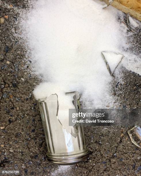 broken sugar shaker. - sugar shaker stock pictures, royalty-free photos & images