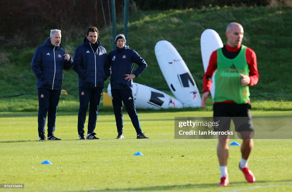 New Sunderland Manager Chris Coleman Takes His First Training Session