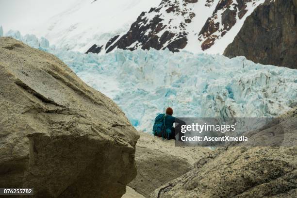 hiking in argentina's patagonia - los glaciares national park stock pictures, royalty-free photos & images