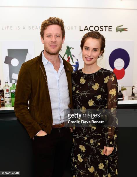 James Norton and Heida Reed attend Lacoste VIP Lounge at the 2017 ATP World Tour Tennis Finals on November 19, 2017 in London, United Kingdom.