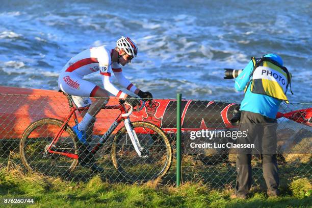 1st WC Bogense 2017 Mathieu VAN DER POEL White UCI Cyclocross Leader Jersey / Sea / Photographer / World Cup /