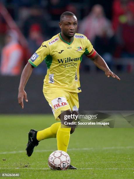 Joseph Akpala of KV Oostende during the Belgium Pro League match between Standard Luik v KV Oostende at the Stade Maurice Dufrasne on November 18,...