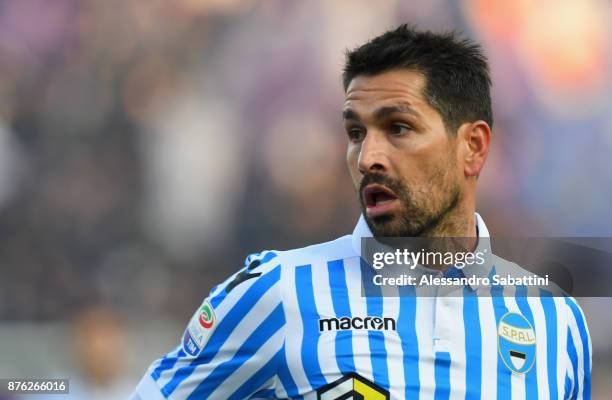 Marco Boriello of Spal looks on during the Serie A match between Spal and ACF Fiorentina at Stadio Paolo Mazza on November 19, 2017 in Ferrara, Italy.