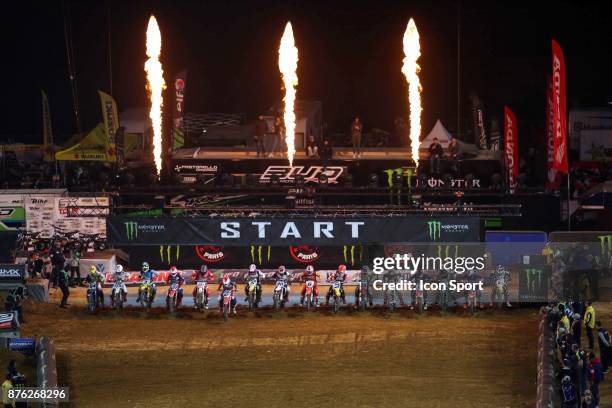 Illustration start during the Supercross of Paris on November 19, 2017 at U Arena in Nanterre, France.