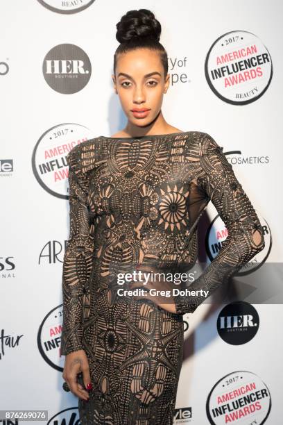 Azmarie Livingston attends the American Influencer Award at The Novo by Microsoft on November 18, 2017 in Los Angeles, California.