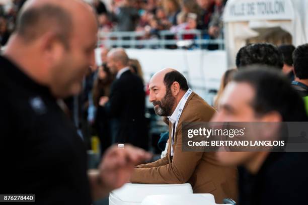 French actor Kad Merad attends the French Top 14 rugby union match RC Toulon vs Racing 92 on November 19, 2017 at the Mayol stadium in Toulon,...