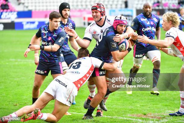 Theo Millet of Stade Français Paris during the Top 14 match between Stade Francais and Oyonnax on November 19, 2017 in Paris, France.