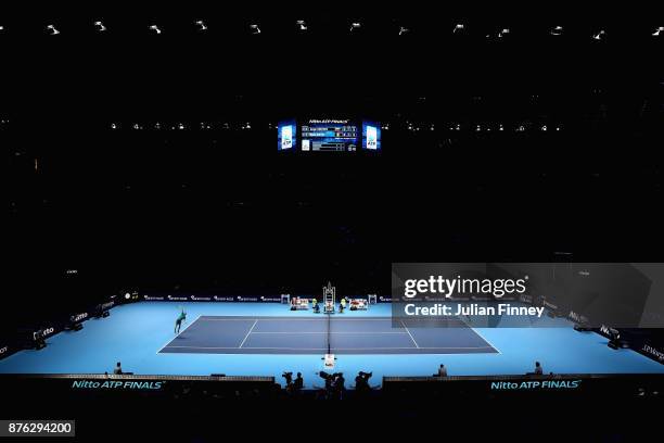 General view inside the arena during the singles final between David Goffin of Belgium and Grigor Dimitrov of Bulgaria during day eight of the 2017...