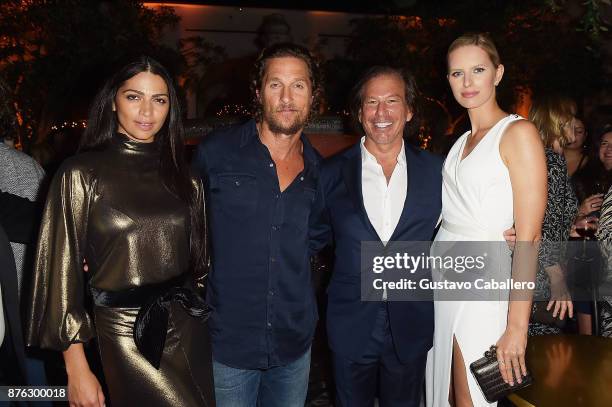 Model Camila Alves, actor Matthew McConaughey, RH Chairman and CEO Gary Friedman, and model Karolina Kurkova attend the private opening celebration...