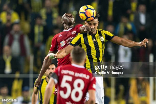 Arouna Kone of Demir Grup Sivasspor, Nabil Dirar of Fenerbahce SK during the Turkish Spor Toto Super Lig football match between Fenerbahce and Demir...