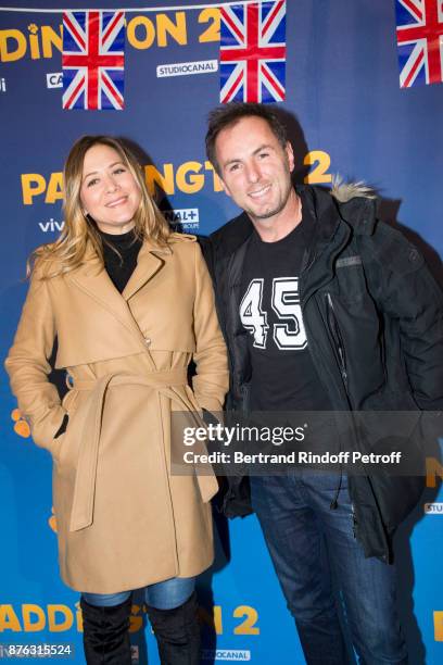 Presenter Stephanie Loire and Journalist Jean-Philippe Doux attend "Paddington 2" Paris Premiere at L'Olympia on November 19, 2017 in Paris, France.