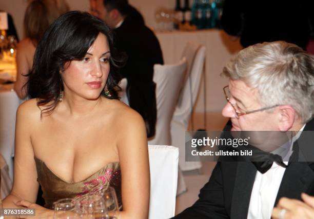 Fischer, Joschka - Politician, Green Party, Author, Germany - with his wife Minu Barati at the "Bundespresseball 2008"