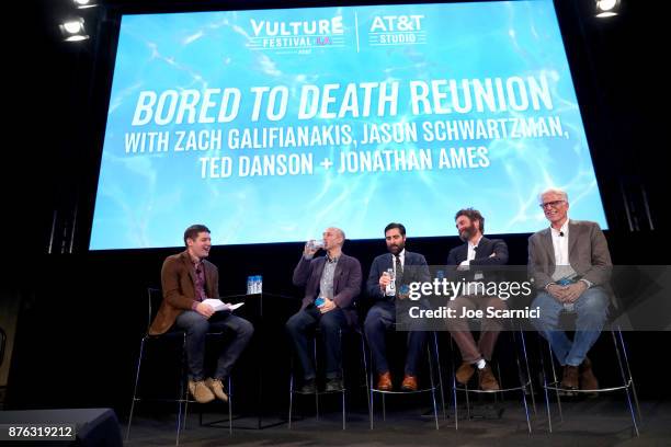 New York Magazine Culture Editor Lane Brown, writer/producer Jonathan Ames, actor Zach Galifianakis, actor Jason Schwartzman and actor Ted Danson...