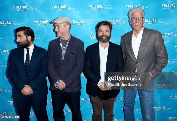 Actor Jason Schwartzman, writer/producer Jonathan Ames, actor Zach Galifianakis and actor Ted Danson attend the 'Bored to Death Reunion,' part of...