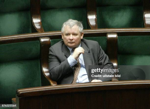 Jurist, Politiker, Partei für Recht und Gerechtigkeit ; Polen Parteivorsitzender Porträt in der Sejm