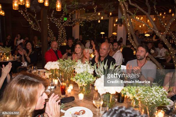 Benny Shabtai and Marko Jaric attend Sir Philip Green Hosts Dinner In Celebration Of Topshop Topman Miami Store Opening at Cecconi's at Soho Beach...