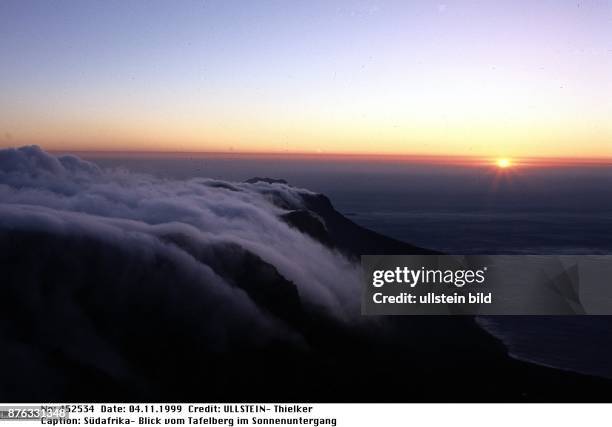 Blick vom Tafelberg im Sonnenuntergang - November 1999