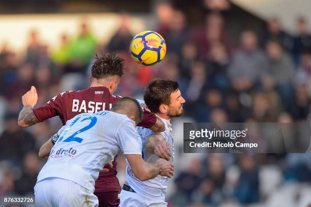 Daniele Baselli of Torino FC scores a goal during the Serie A football match between Torino FC and AC ChievoVerona. The match ended in a 1-1 tie.