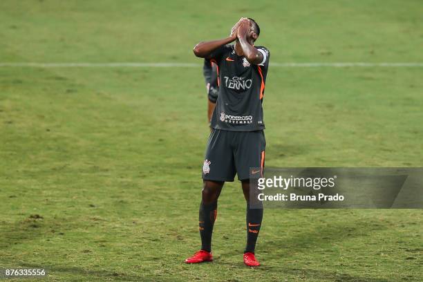 Jo of Corinthians during the Brasileirao Series A 2017 match between Flamengo and Corinthians at Ilha do Urubu Stadium on November 19, 2017 in Rio de...
