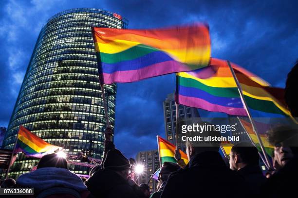 Deutschland Germany Berlin Demonstration gegen Homophobie und die russische Gesetzgebung auf dem Potsdamer Platz.