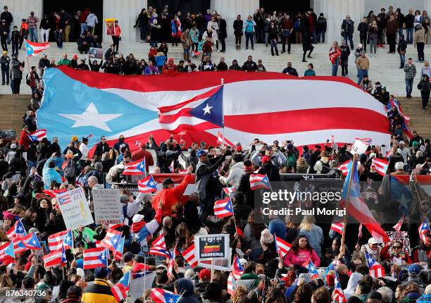 Unity for Puerto Rico rally at the Lincoln Memorial on November 19, 2017 in Washington, DC.