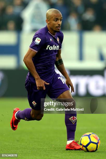 Bruno Gaspar of ACF Fiorentina in action during the Serie A match between Spal and ACF Fiorentina at Stadio Paolo Mazza on November 19, 2017 in...