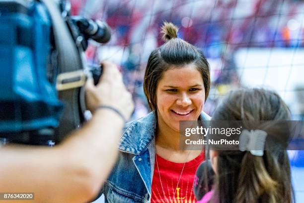 Mayssa Raquel De Pesoa, former CSM Bucharest player during the EHF Woman's Champions League game between CSM Bucharest vs Vistal Gdynia at Dinamo...