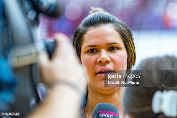 Mayssa Raquel De Pesoa, former CSM Bucharest player during the EHF Woman's Champions League game between CSM Bucharest vs Vistal Gdynia at Dinamo...
