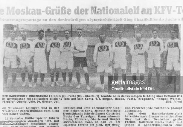Adolf Werner, Fussballspieler, Torwart, Deutschland Nationaltorwart 1909-1912 - Mannschaftsfoto, Nationalmannschaft, Rasunda Sportplatz,...