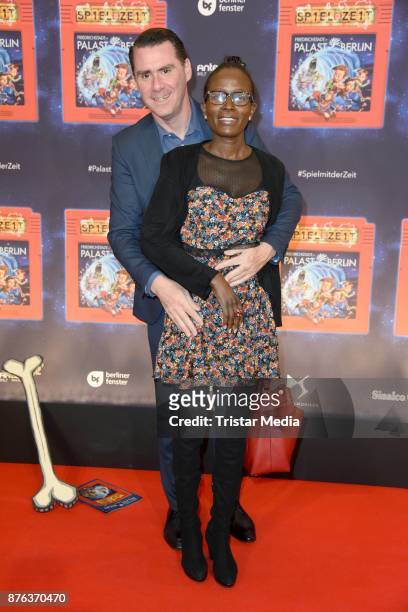 Andrej Hermlin and his wife Joyce Hermlin attend the premiere of the children's show 'Spiel mit der Zeit' at Friedrichstadtpalast on November 19,...