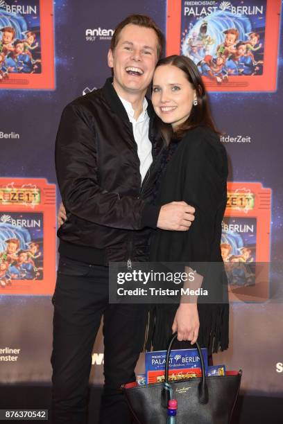 Malte Arkona and his wife Anna-Maria Arkona attend the premiere of the children's show 'Spiel mit der Zeit' at Friedrichstadtpalast on November 19,...