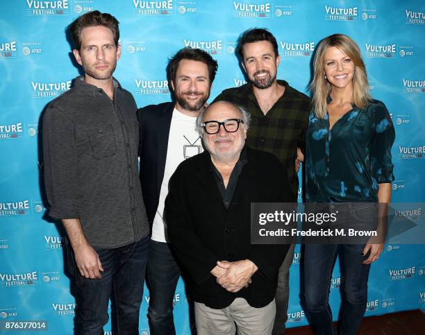Glenn Howerton, Charlie Day, Danny DeVito, Rob McElhenney, and Kaitlin Olson attend the Vulture Festival Los Angeles at the Hollywood Roosevelt Hotel...