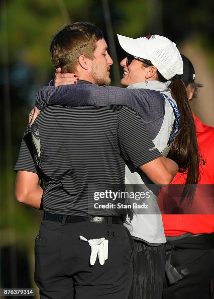 Austin Cook Leto Austin Cook celebrates with his wife Crys after winning The RSM... News ...
