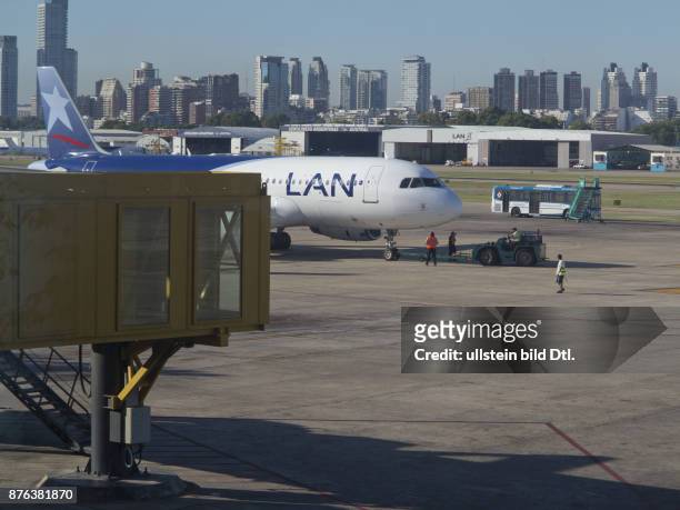 Chilean airline Lan Chile at Aeroparque airport, Buenos Aires, Argentina
