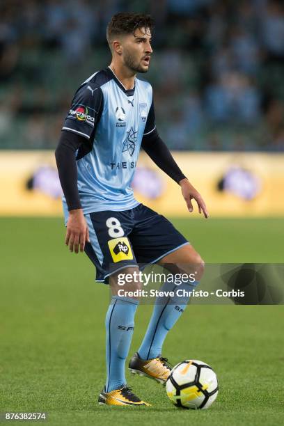 Paulo Retre of the Sydney FC in action during the round seven A-League match between Sydney FC and Newcastle Jets at Allianz Stadium on November 18,...