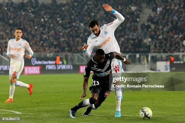 Younousse Sankhare of Bordeaux in action during the Ligue 1 match between FC Girondins de Bordeaux and Olympique Marseille at Stade Matmut Atlantique...