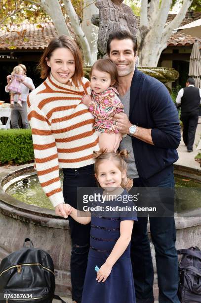 Kaitlin Vilasuso, Jordi Vilasuso and children attend Diono Presents Inaugural A Day of Thanks and Giving Event at The Beverly Hilton Hotel on...