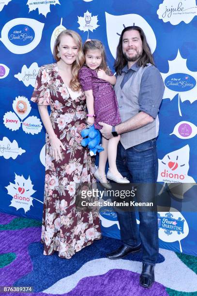 Erin Cottrell and family attend Diono Presents Inaugural A Day of Thanks and Giving Event at The Beverly Hilton Hotel on November 19, 2017 in Beverly...