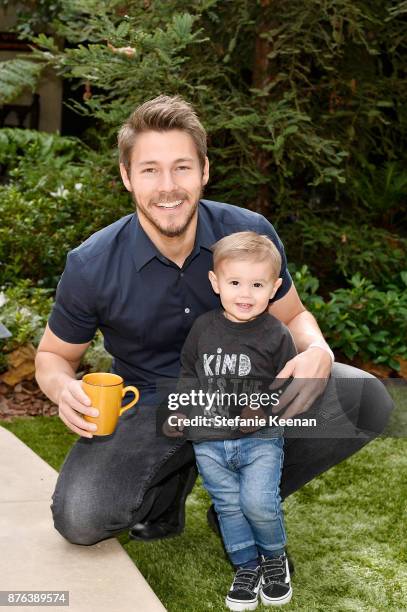 Scott Clifton and son attend Diono Presents Inaugural A Day of Thanks and Giving Event at The Beverly Hilton Hotel on November 19, 2017 in Beverly...