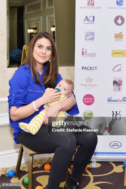 Nadia Bjorlin attends Diono Presents Inaugural A Day of Thanks and Giving Event at The Beverly Hilton Hotel on November 19, 2017 in Beverly Hills,...